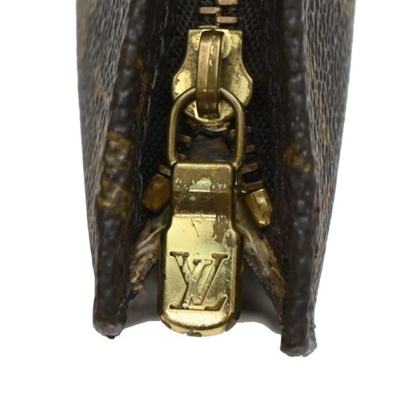 LOUIS VUITTON LV Logo Bucket GM Pouch Bag Monogram Leather Brown GHW - Picture 11 of 13